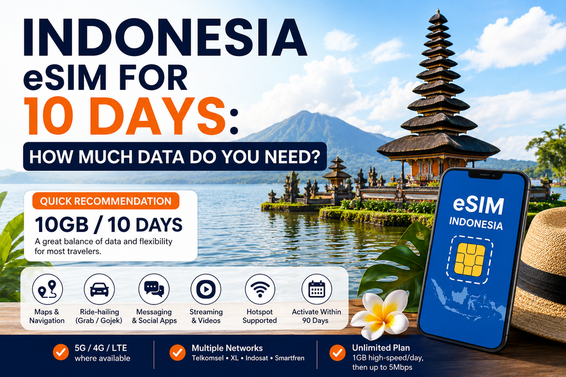 Indonesia eSIM for 10 Days: How Much Data Do You Need?