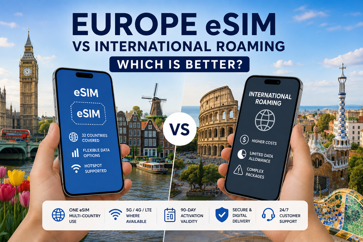 Europe eSIM vs International Roaming: Which Is Better?