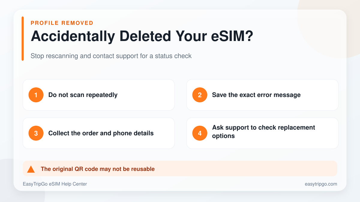 What to do after accidentally deleting an eSIM