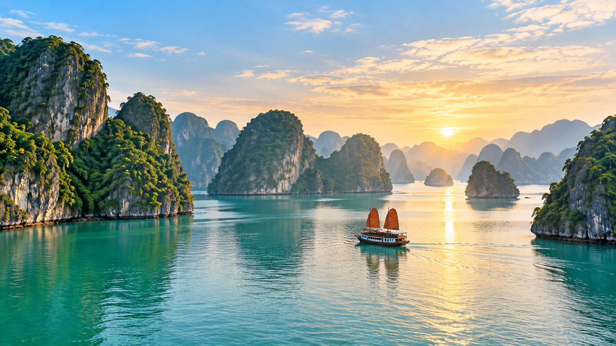 Ha Long Bay sunrise for the EasyTripGo Vietnam eSIM guide