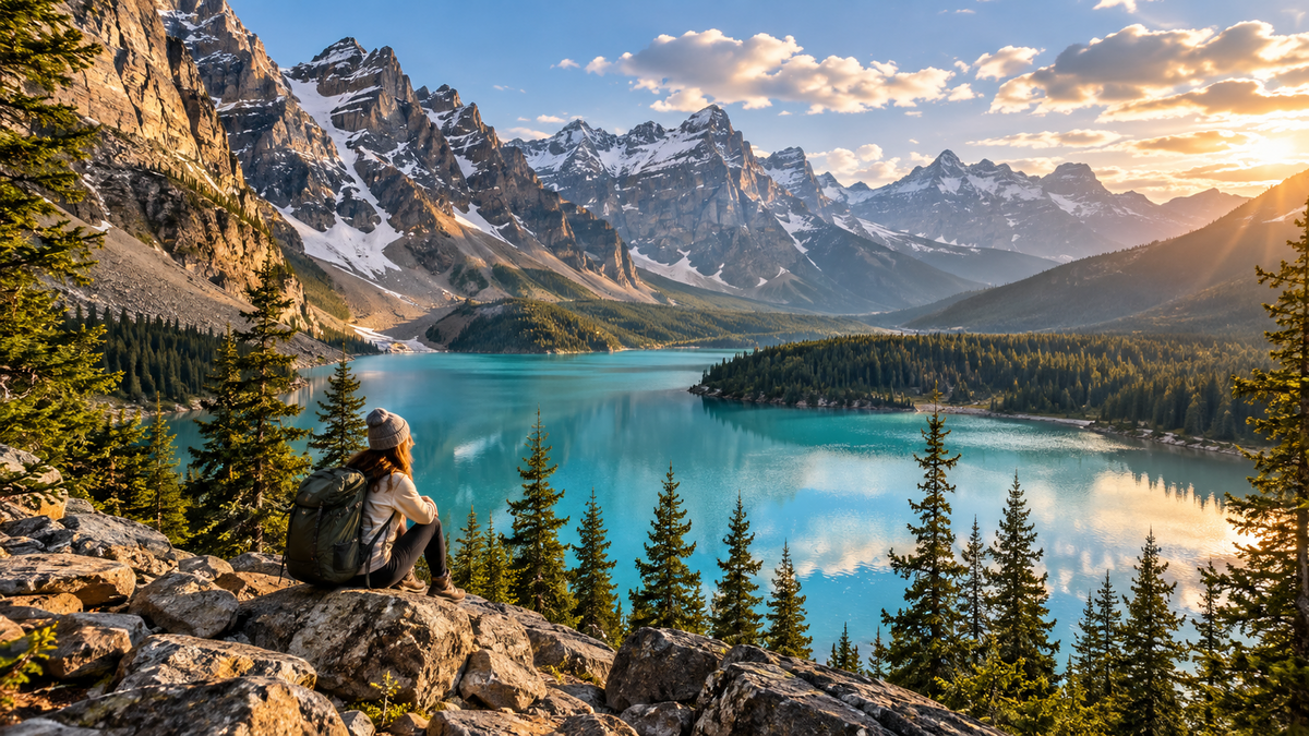 Canadian Rockies and turquoise lake for the Canada eSIM trip duration guide