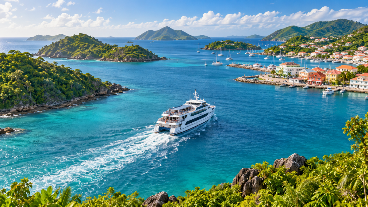Passenger ferry between Caribbean islands for the island hopping eSIM guide
