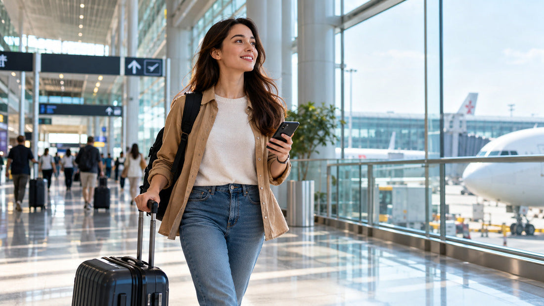 Traveler arriving in China with eSIM connectivity