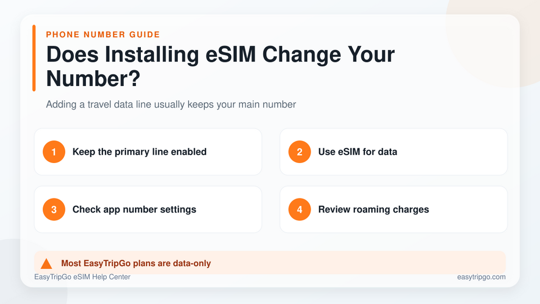 eSIM 설치 여부는 전화 번호 변경