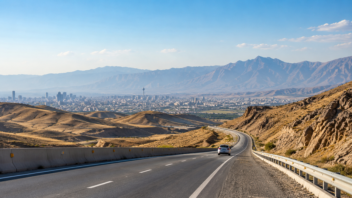 Iranian mountain highway for the Iran eSIM coverage guide