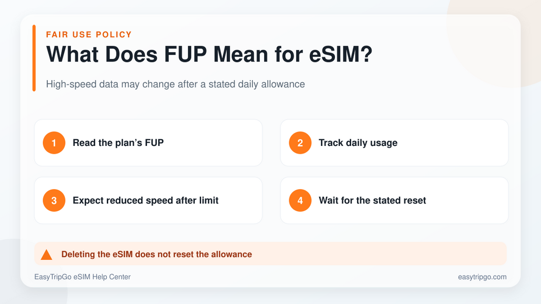 What FUP means for an EasyTripGo travel eSIM