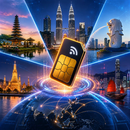 5-region travel eSIM for Indonesia, Malaysia, Singapore, Thailand and Hong Kong