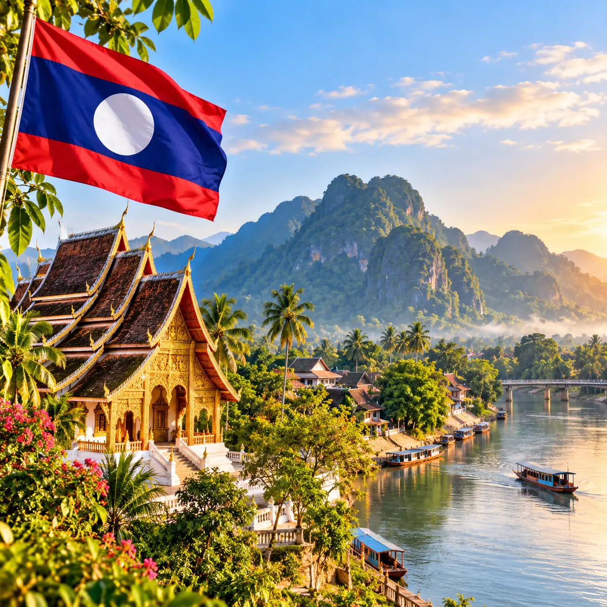 International roaming eSIM for Laos, compatible with local networks, includes QR code for quick activation.
