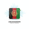 International roaming eSIM for Afghanistan, compatible with local networks, includes QR code for quick activation.