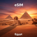 International roaming eSIM for Egypt, compatible with local networks, includes QR code for quick activation.