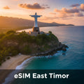 International roaming eSIM for Timor-Leste, compatible with local networks, includes QR code for quick activation.